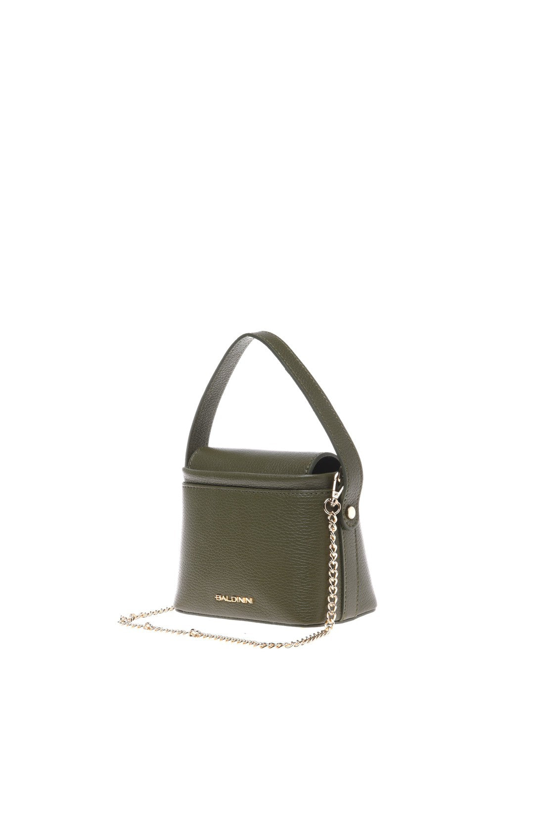 Olive green tumbled calfskin handbag