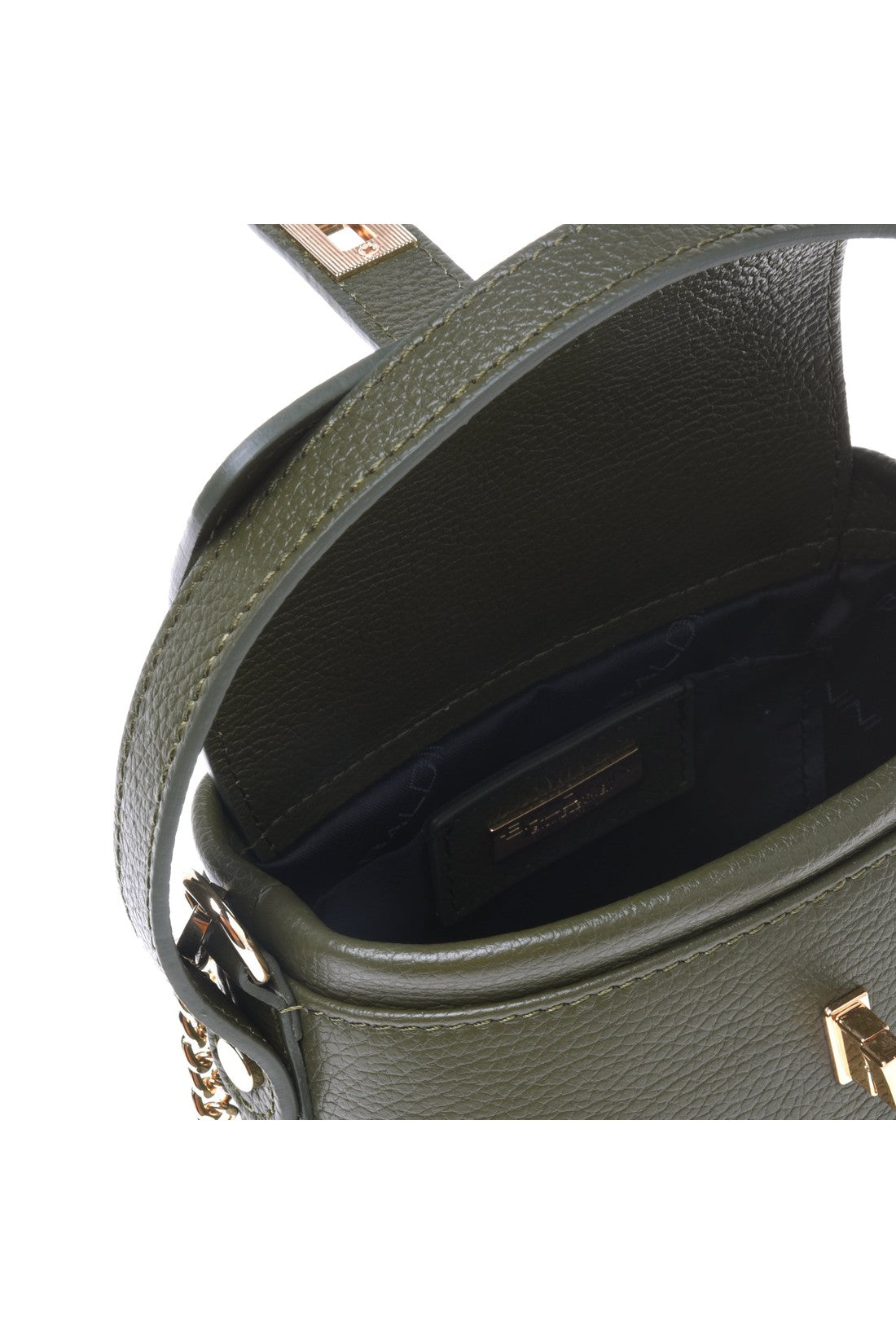 Olive green tumbled calfskin handbag