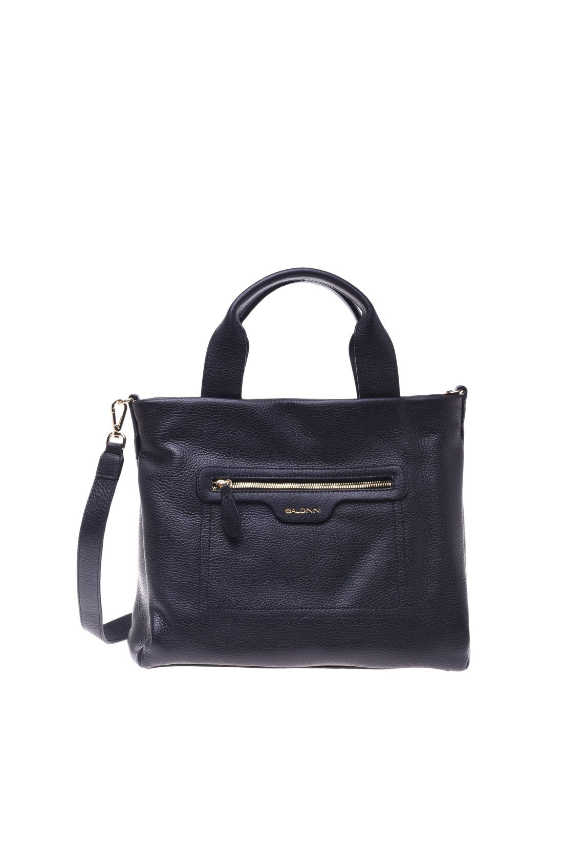 Black tumbled calfskin handbag