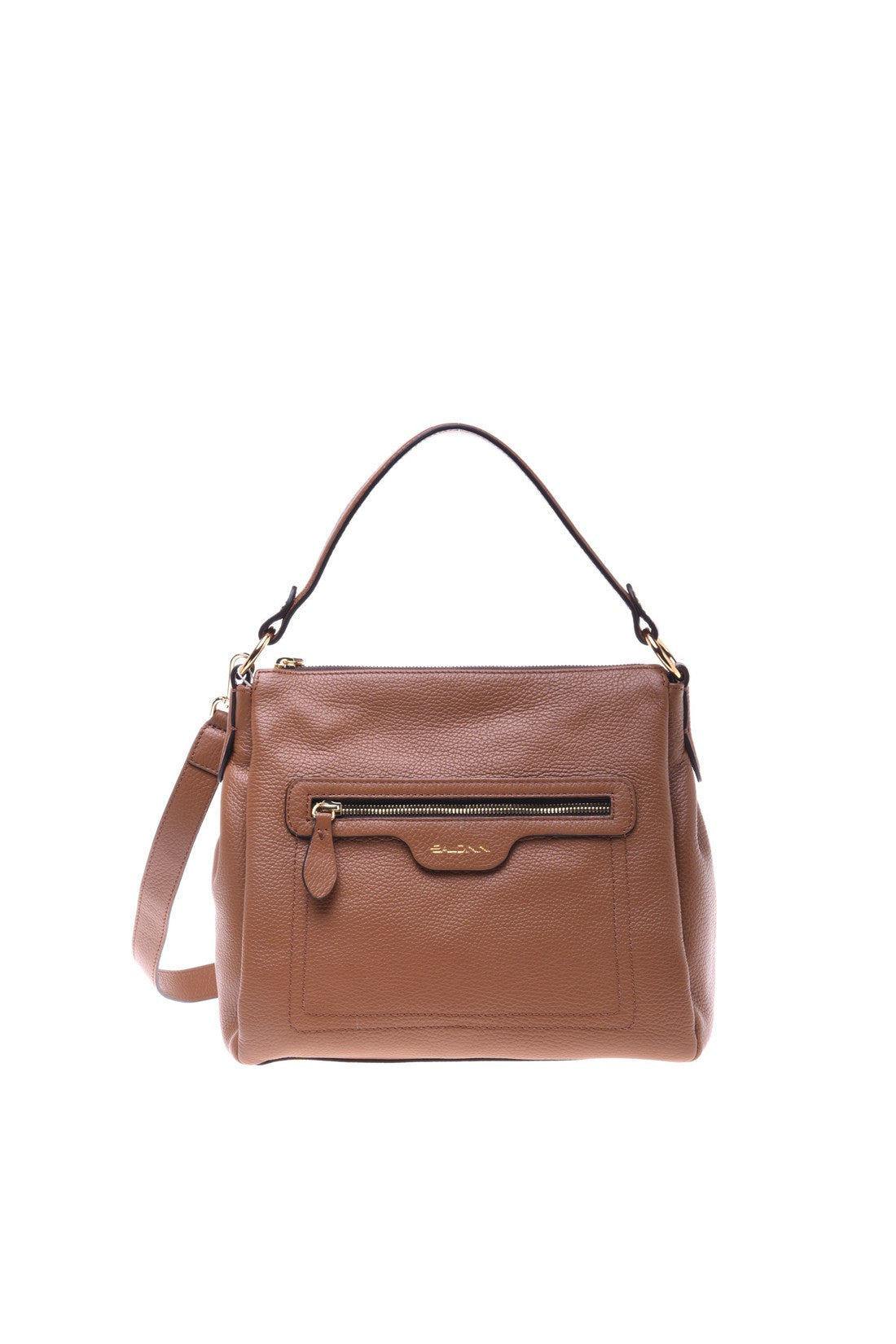 Tan tumbled calfskin handbag