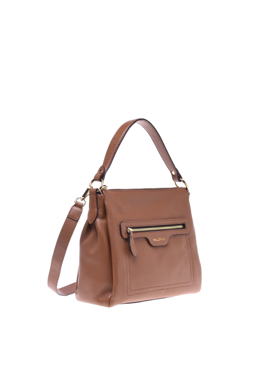 Tan tumbled calfskin handbag