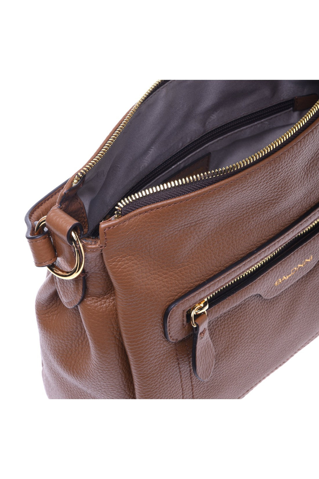 Tan tumbled calfskin handbag