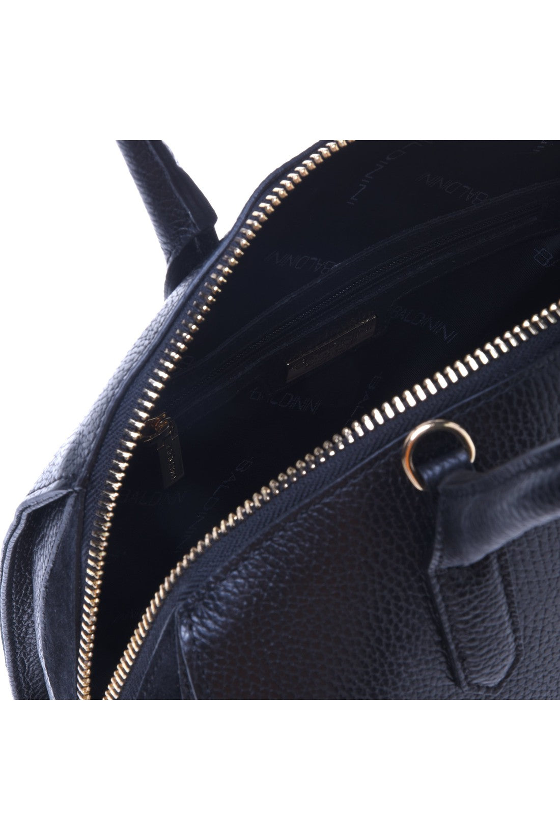 Black tumbled calfskin handbag