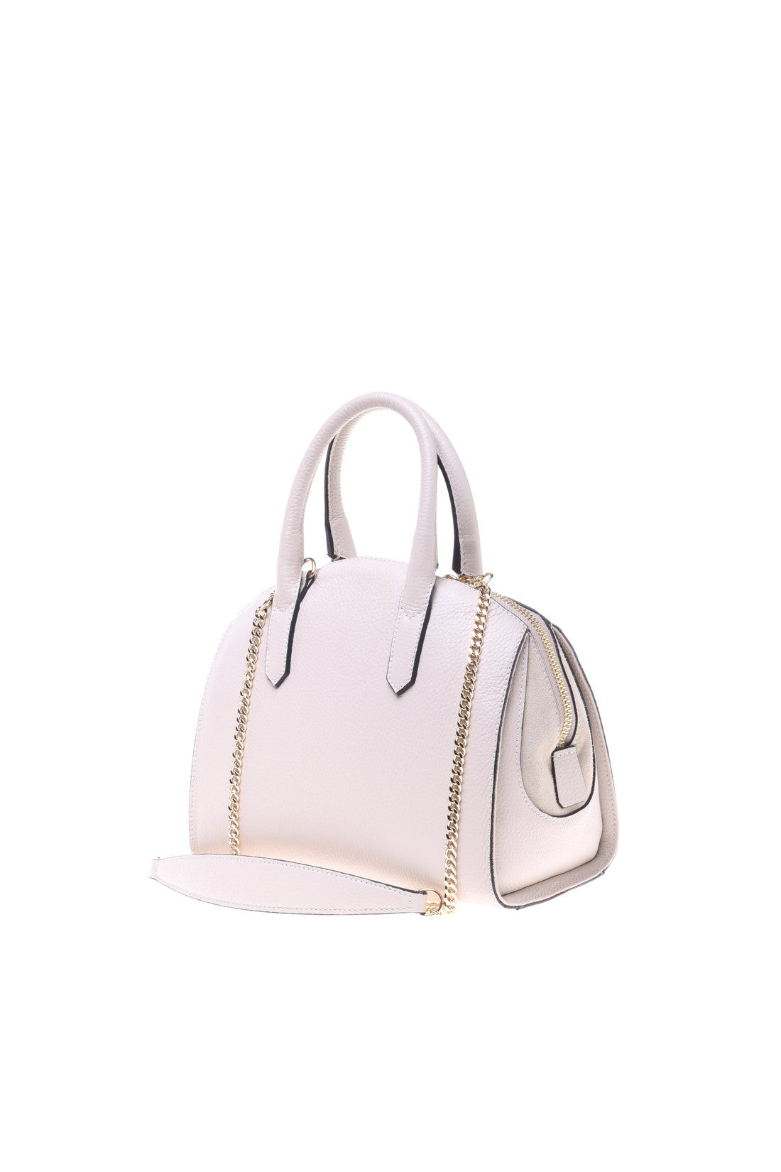 Cream tumbled calfskin handbag