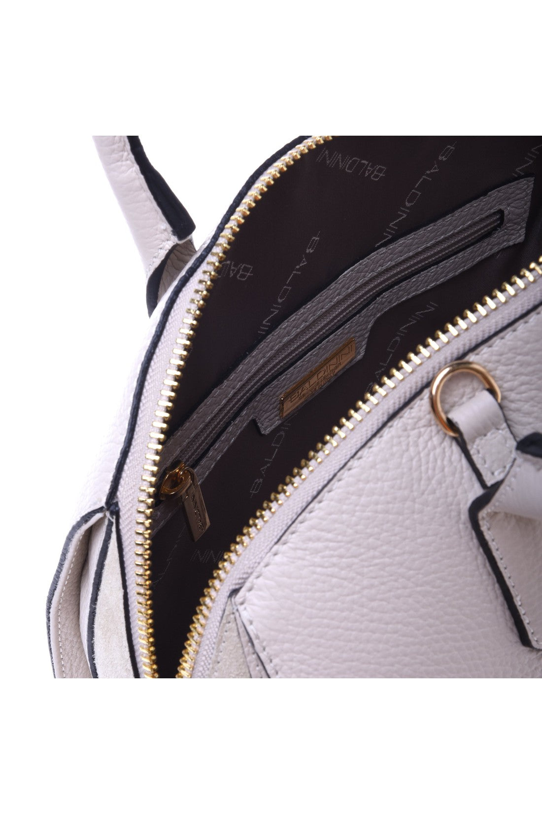 Cream tumbled calfskin handbag