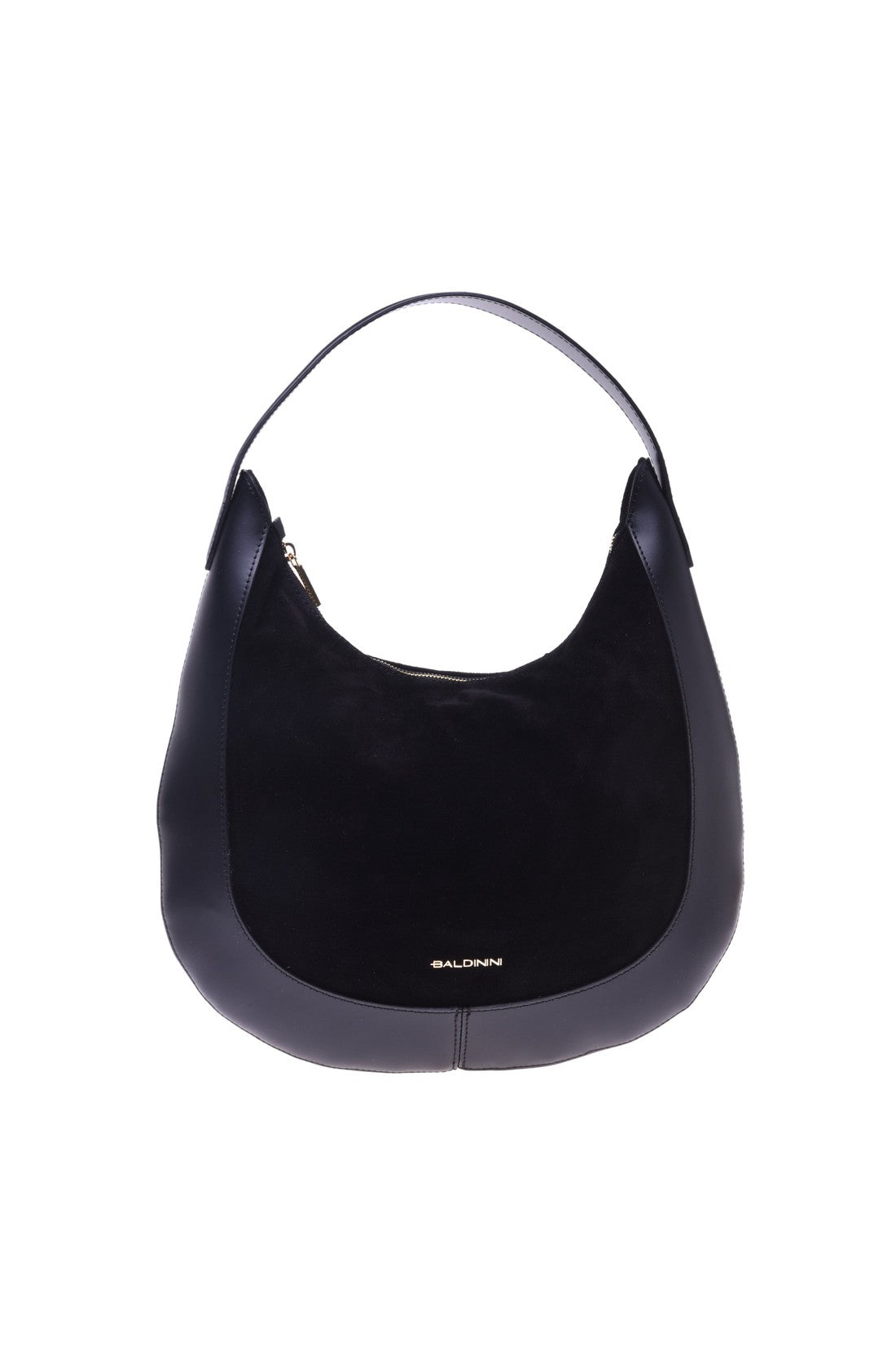 Black leather and suede leather shoulder bag