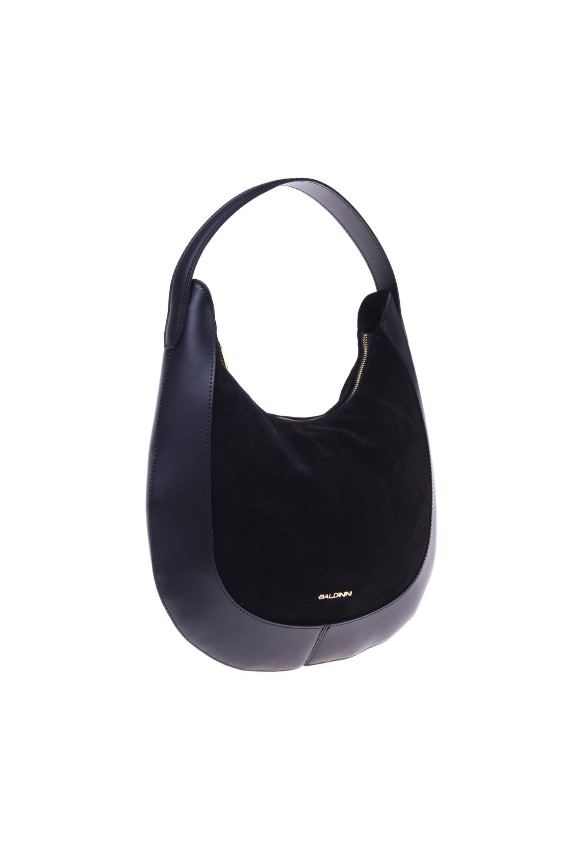 Black leather and suede leather shoulder bag