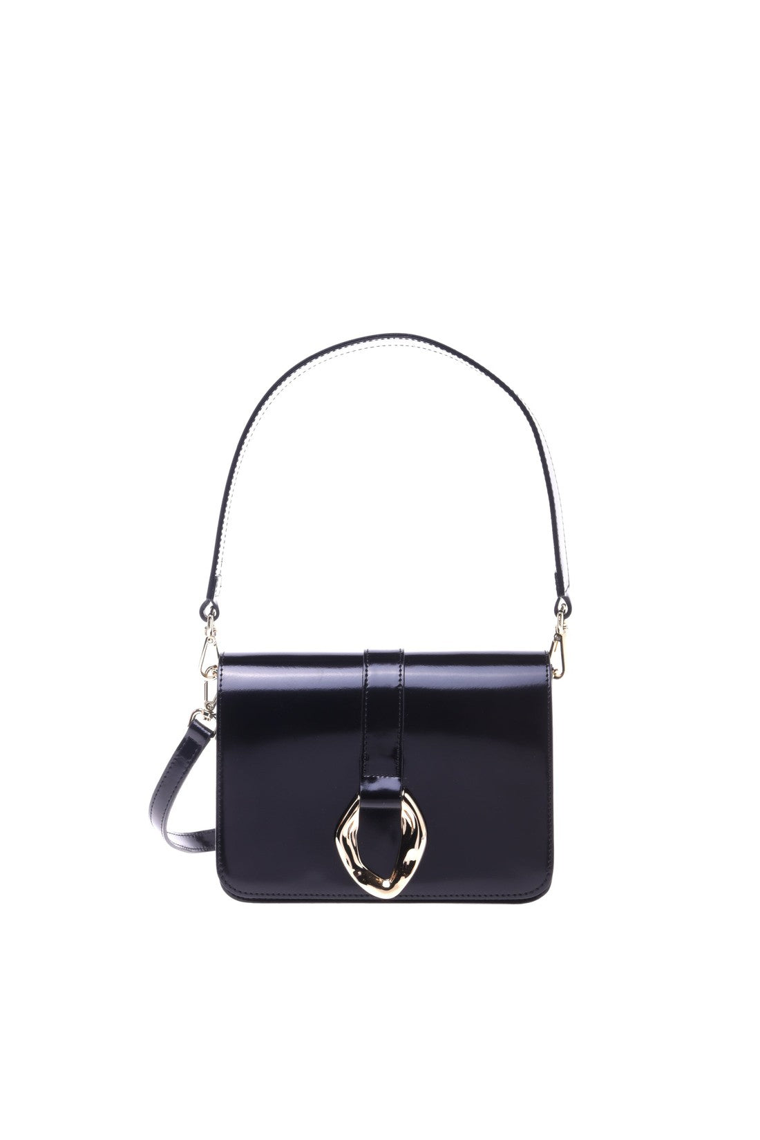 Black leather shoulder bag