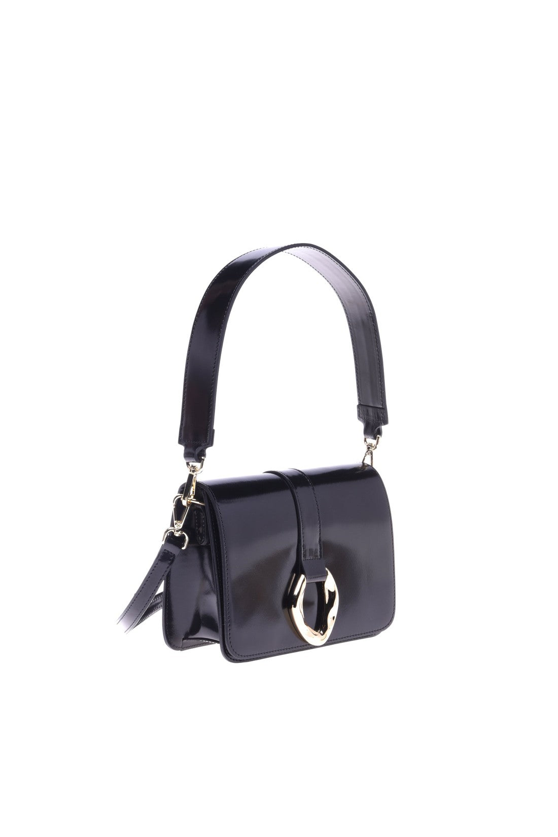 Black leather shoulder bag