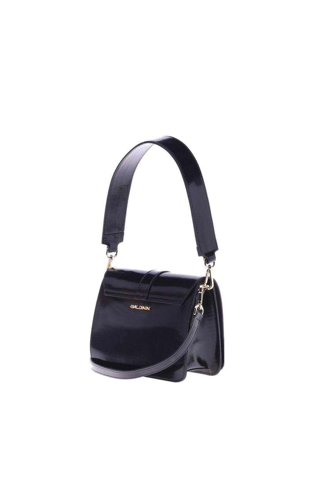 Black leather shoulder bag