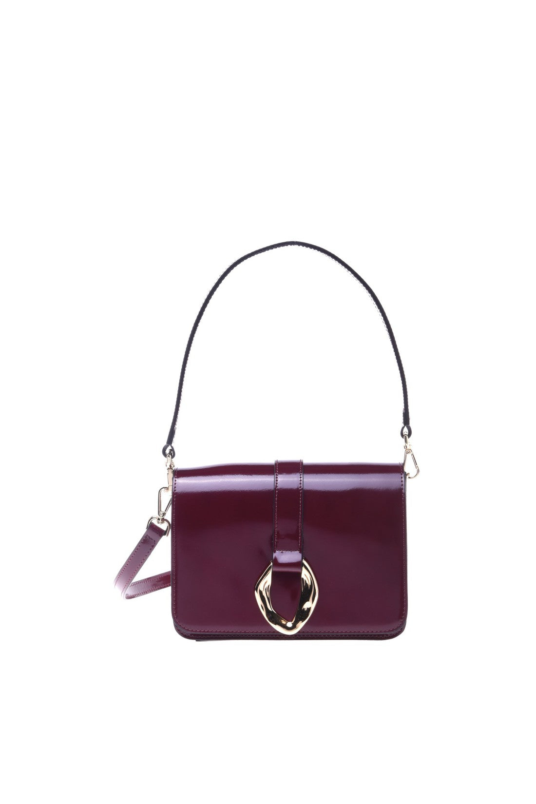 Burgundy leather shoulder bag