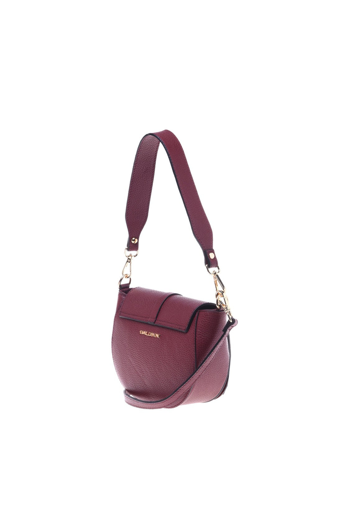 Shoulder bag in red tumbled calfskin