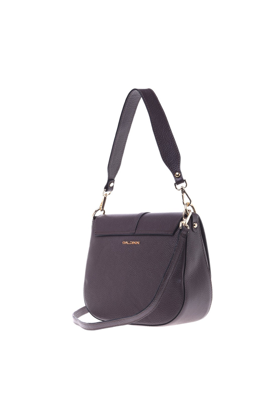 Shoulder bag in dark brown suede and tumbled calfskin