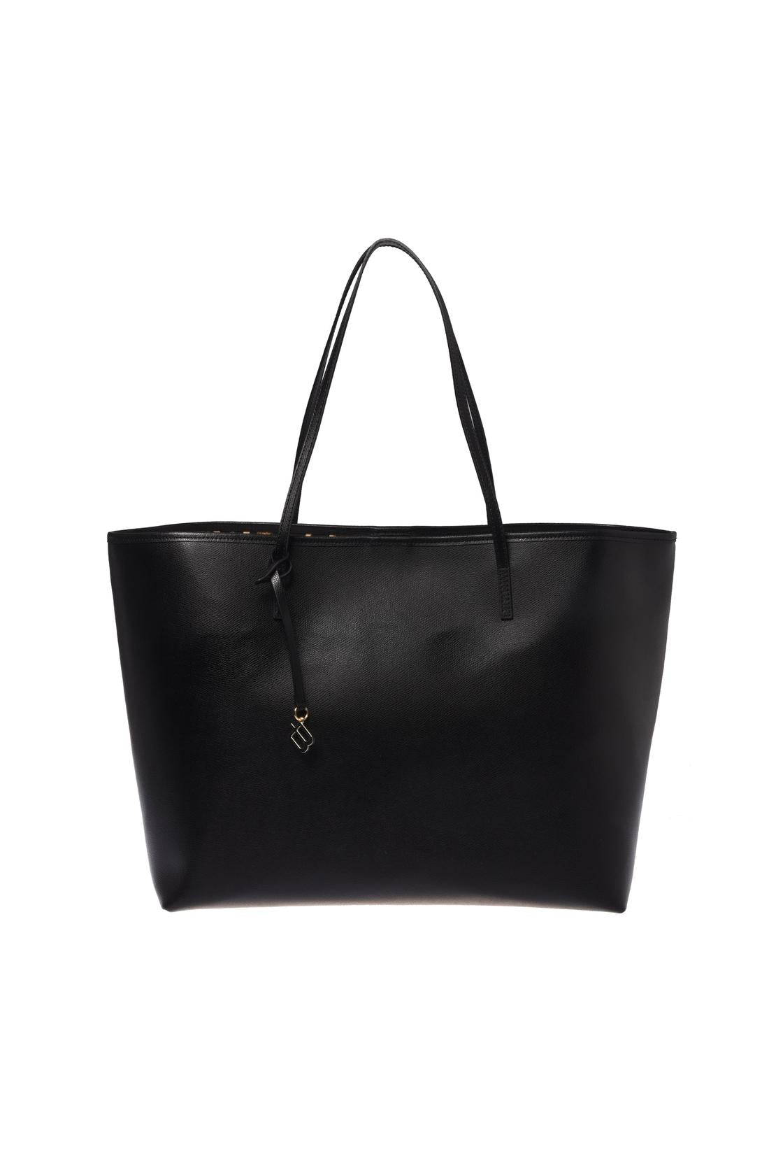 Handbag in black palmellato leather-Baldinini-NERO-ARCHIVIST