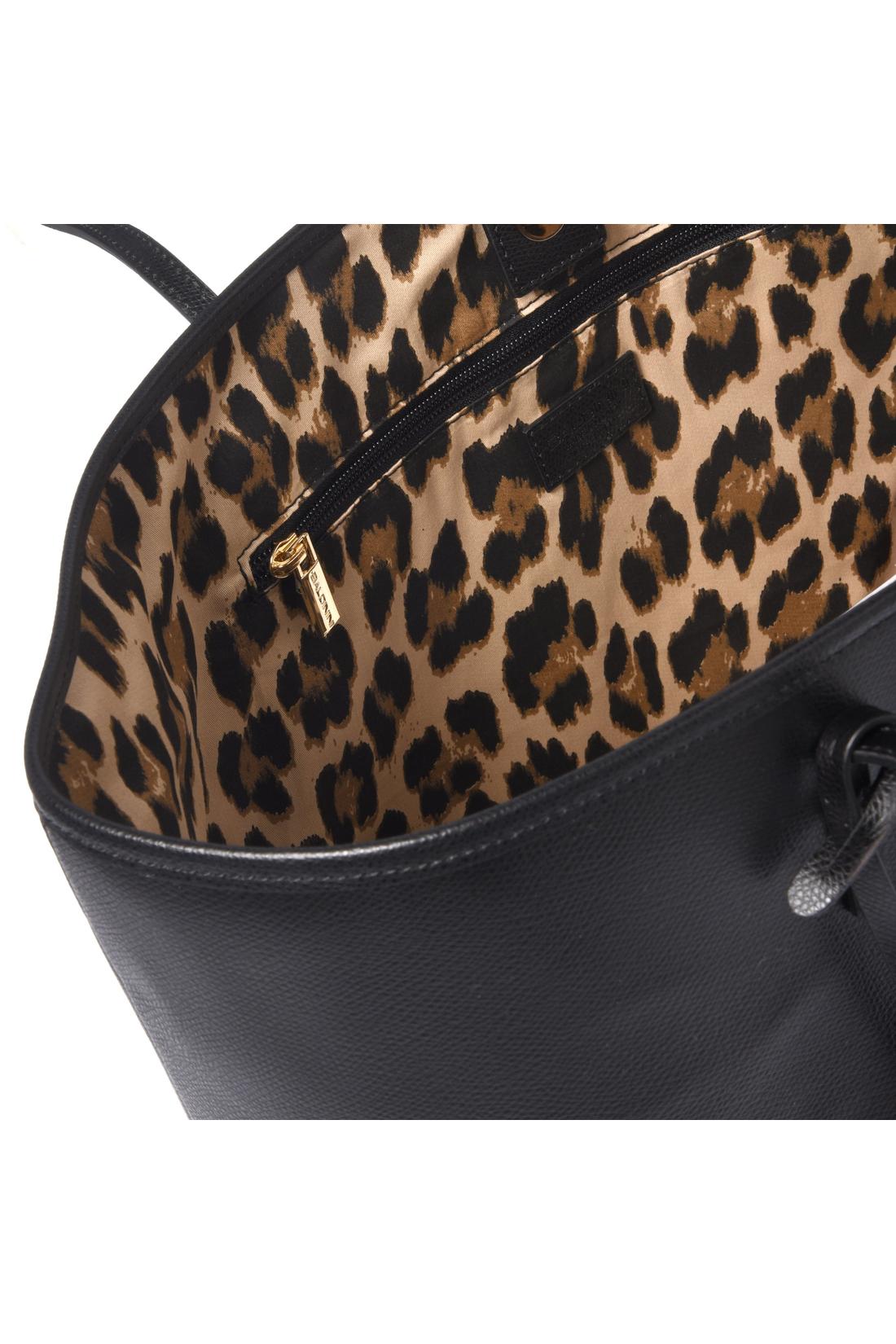 Handbag in black palmellato leather-Baldinini-ARCHIVIST