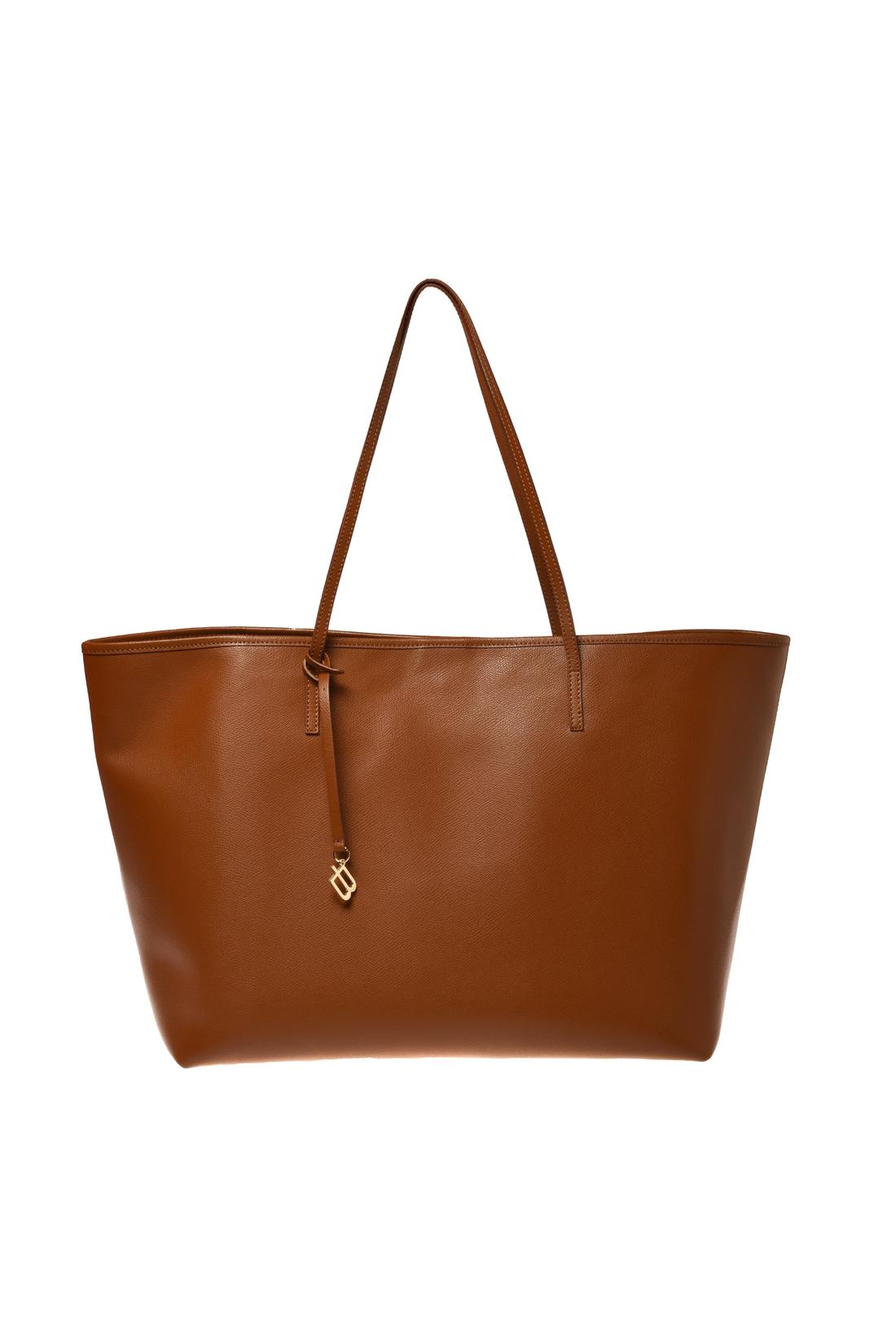 Handbag in brown palmellato leather-Baldinini-OUTLET-CUOIO-ARCHIVIST-ARCHIVE-SALE