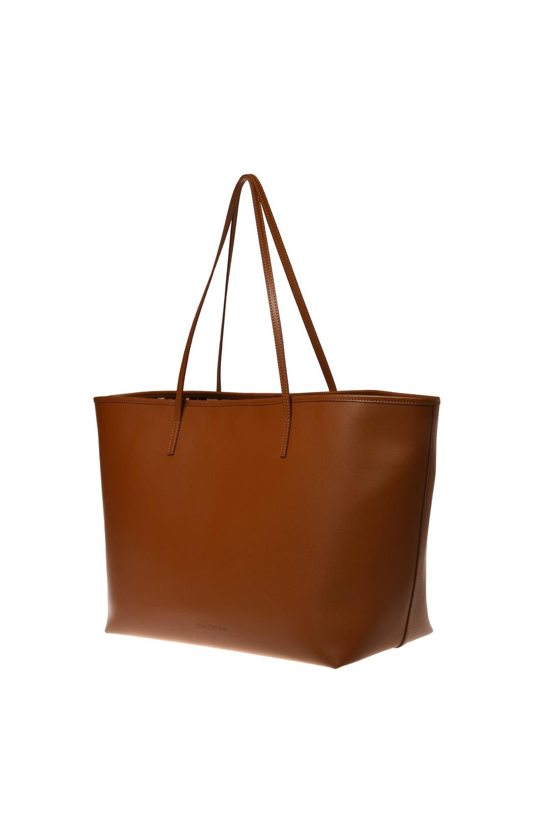 Handbag in brown palmellato leather-Baldinini-OUTLET-ARCHIVIST-ARCHIVE-SALE