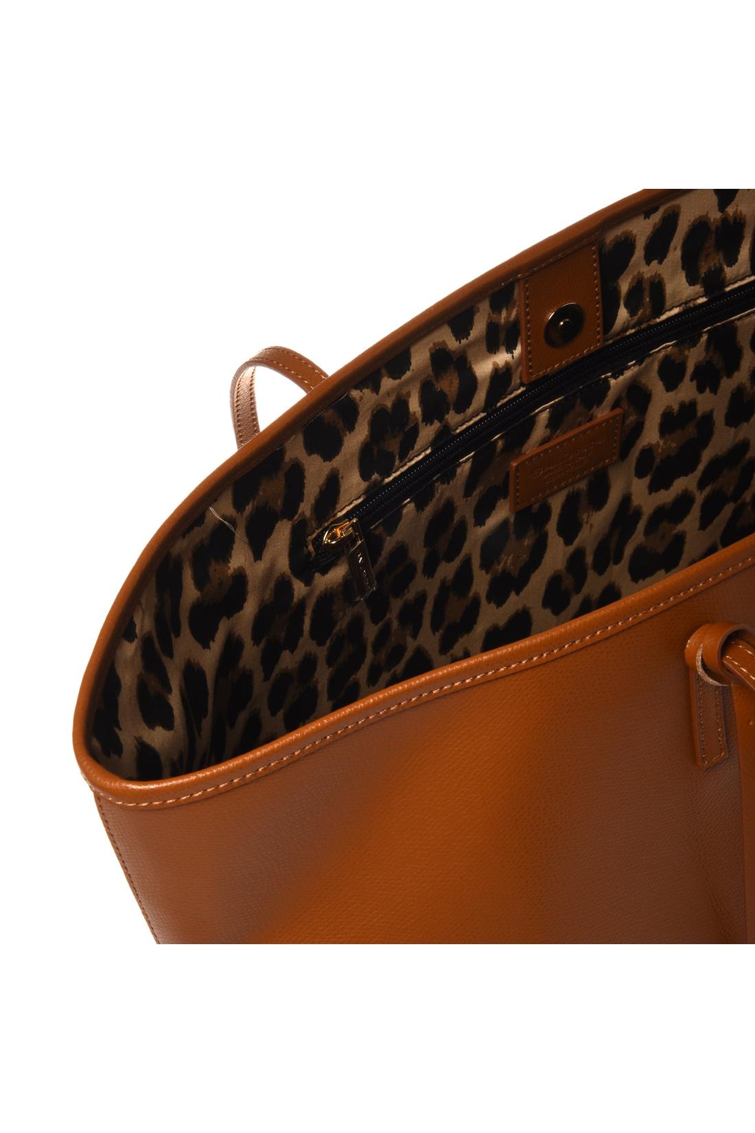 Handbag in brown palmellato leather-Baldinini-OUTLET-ARCHIVIST-ARCHIVE-SALE