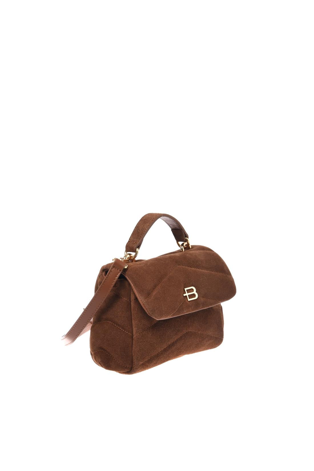 Brown quilted suede leather crossbody bag-Baldinini-OUTLET-ARCHIVIST-ARCHIVE-SALE