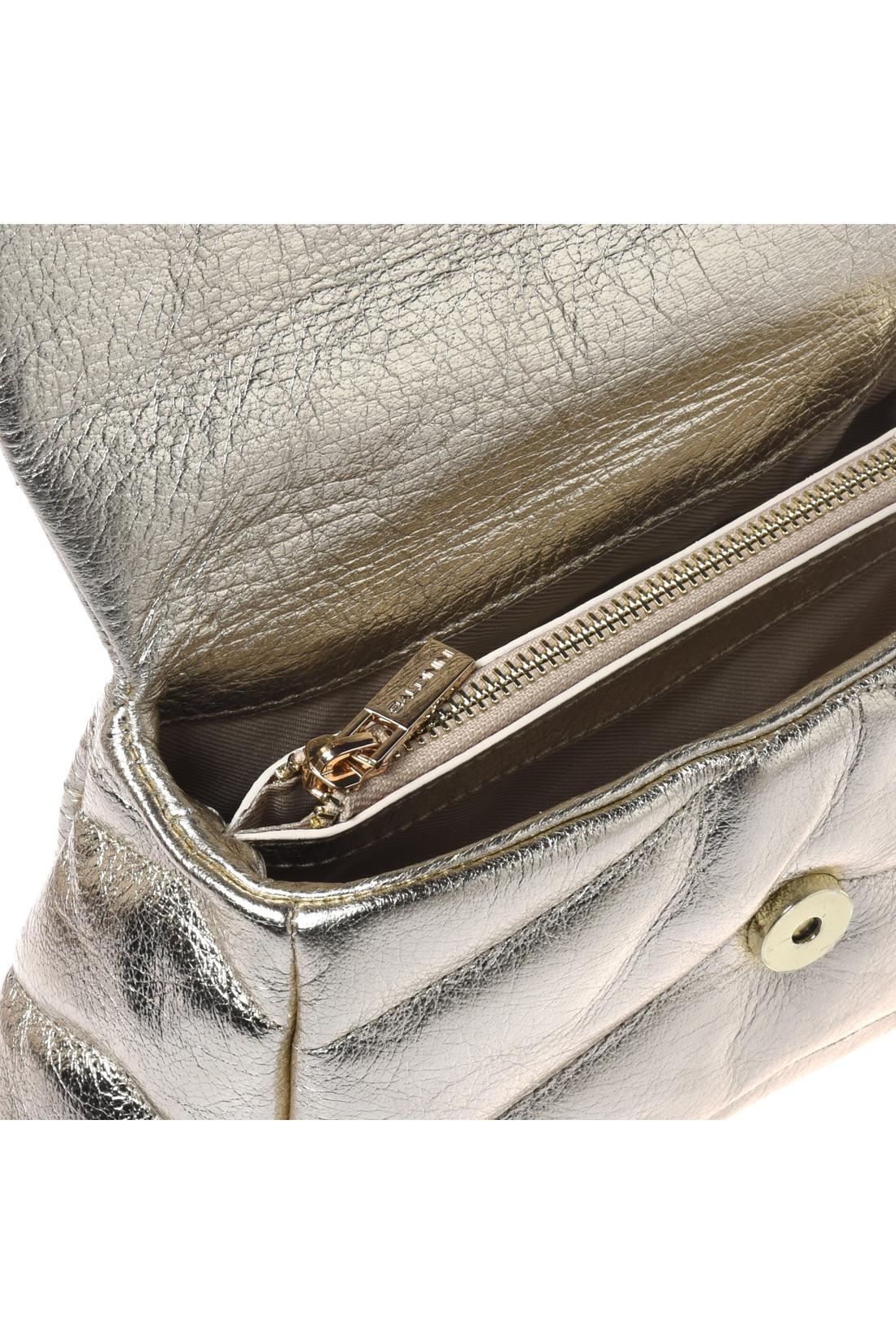 Crossbody bag in quilted laminated leather light gold-Baldinini-OUTLET-ARCHIVIST-ARCHIVE-SALE