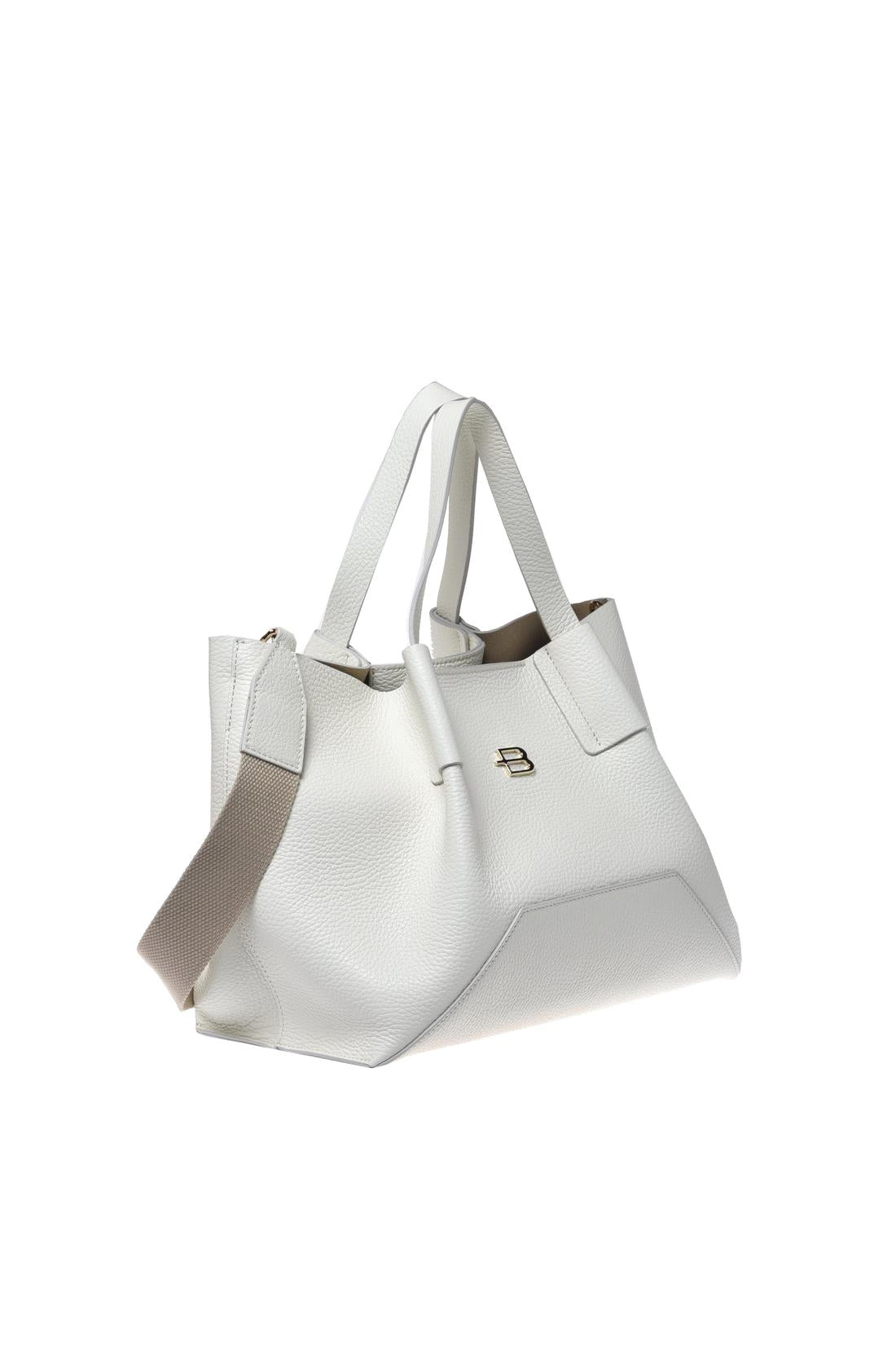 White pebbled leather shoulder bag-Baldinini-OUTLET-ARCHIVIST-ARCHIVE-SALE