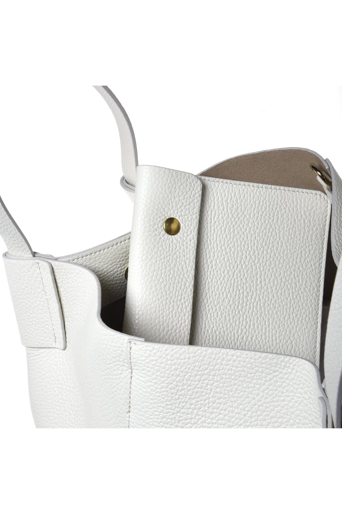 White pebbled leather shoulder bag-Baldinini-OUTLET-ARCHIVIST-ARCHIVE-SALE