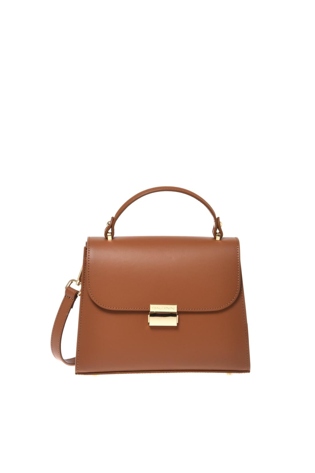 Brown leather handbag
