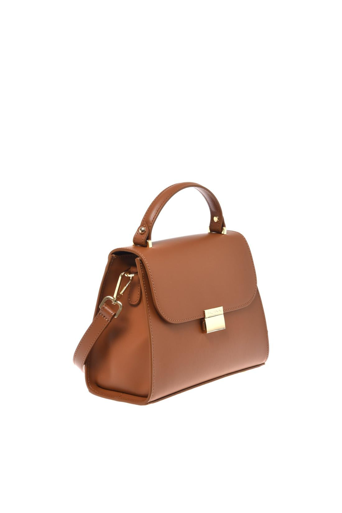 Brown leather handbag