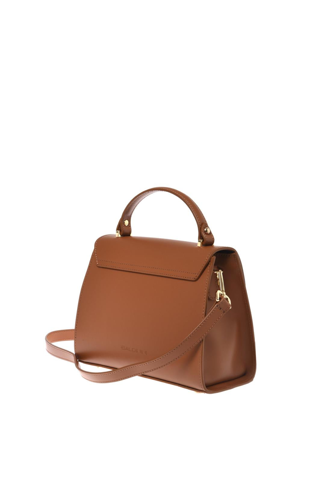 Brown leather handbag
