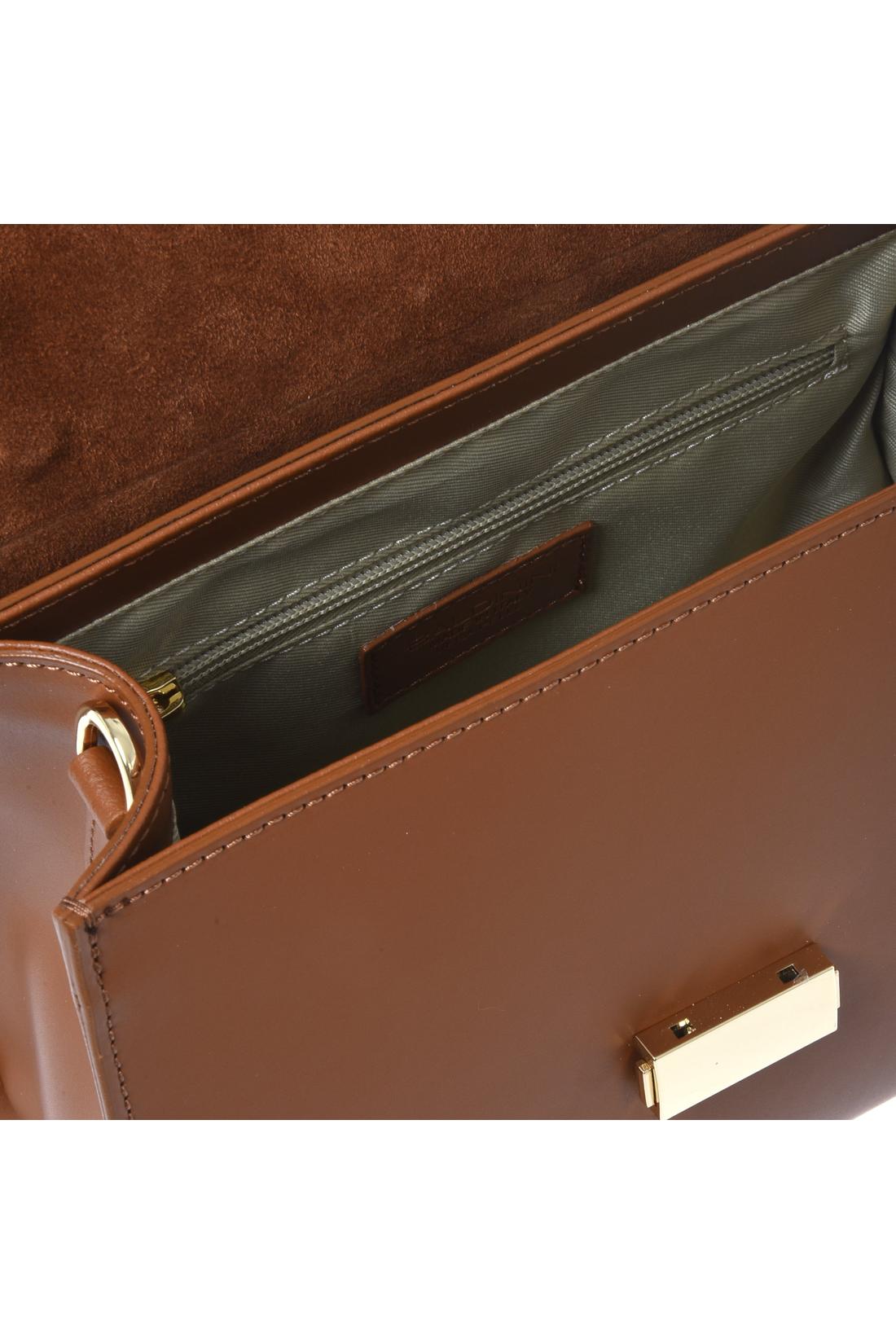 Brown leather handbag