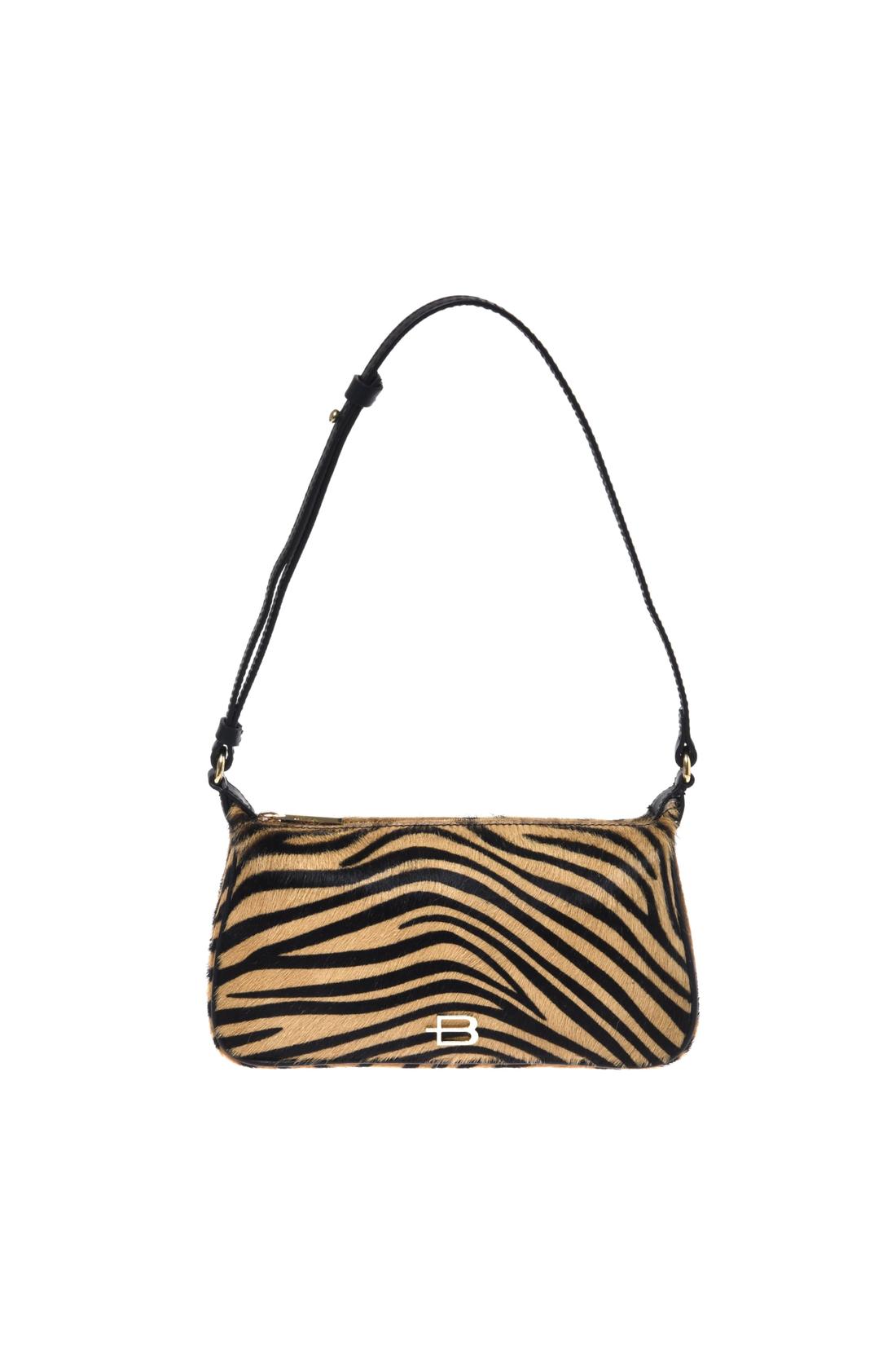 Shoulder bag in pony-effect leather with zebra print-Baldinini-OUTLET-ZEBRATO-ARCHIVIST-ARCHIVE-SALE