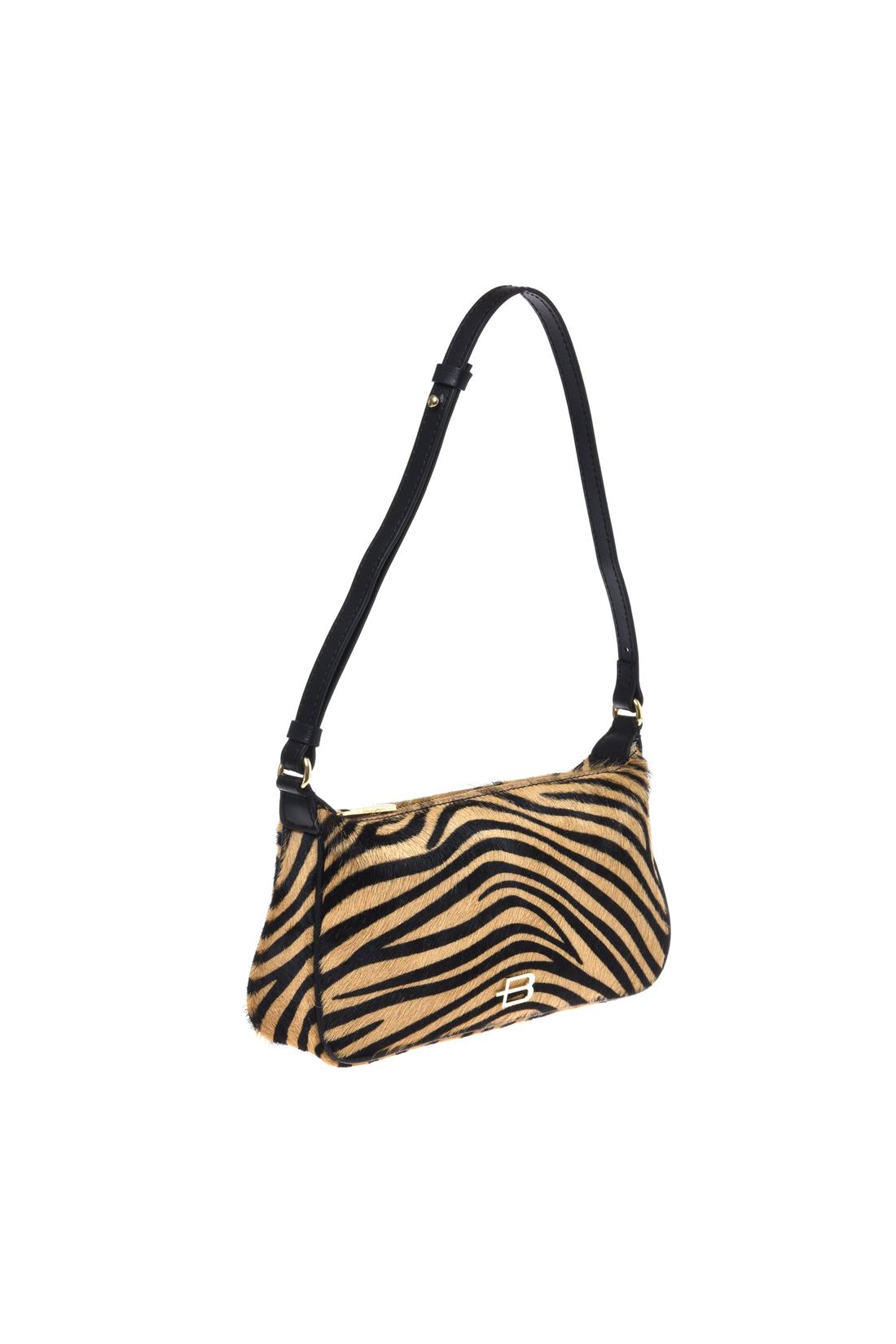 Shoulder bag in pony-effect leather with zebra print-Baldinini-OUTLET-ARCHIVIST-ARCHIVE-SALE