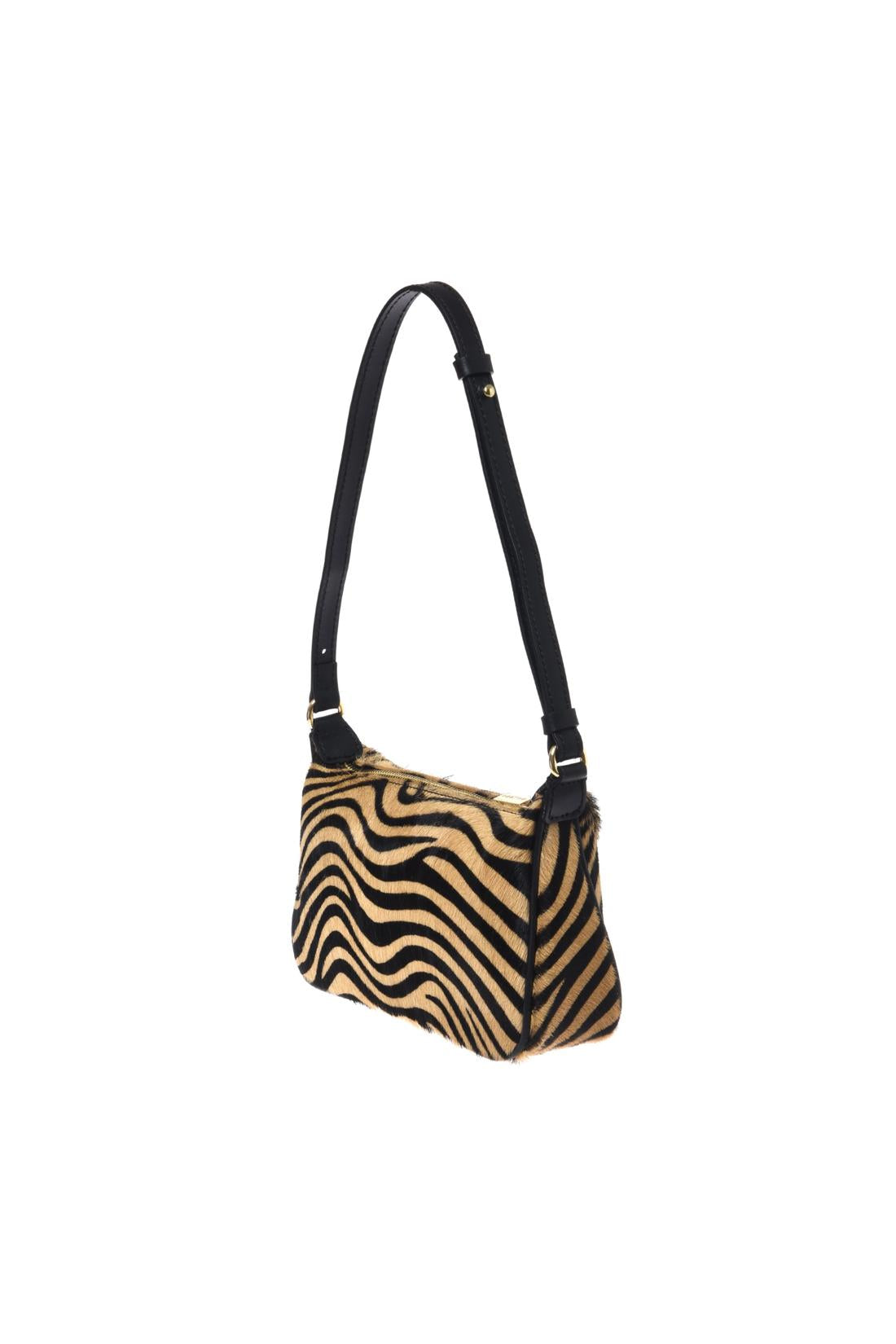 Shoulder bag in pony-effect leather with zebra print-Baldinini-OUTLET-ARCHIVIST-ARCHIVE-SALE