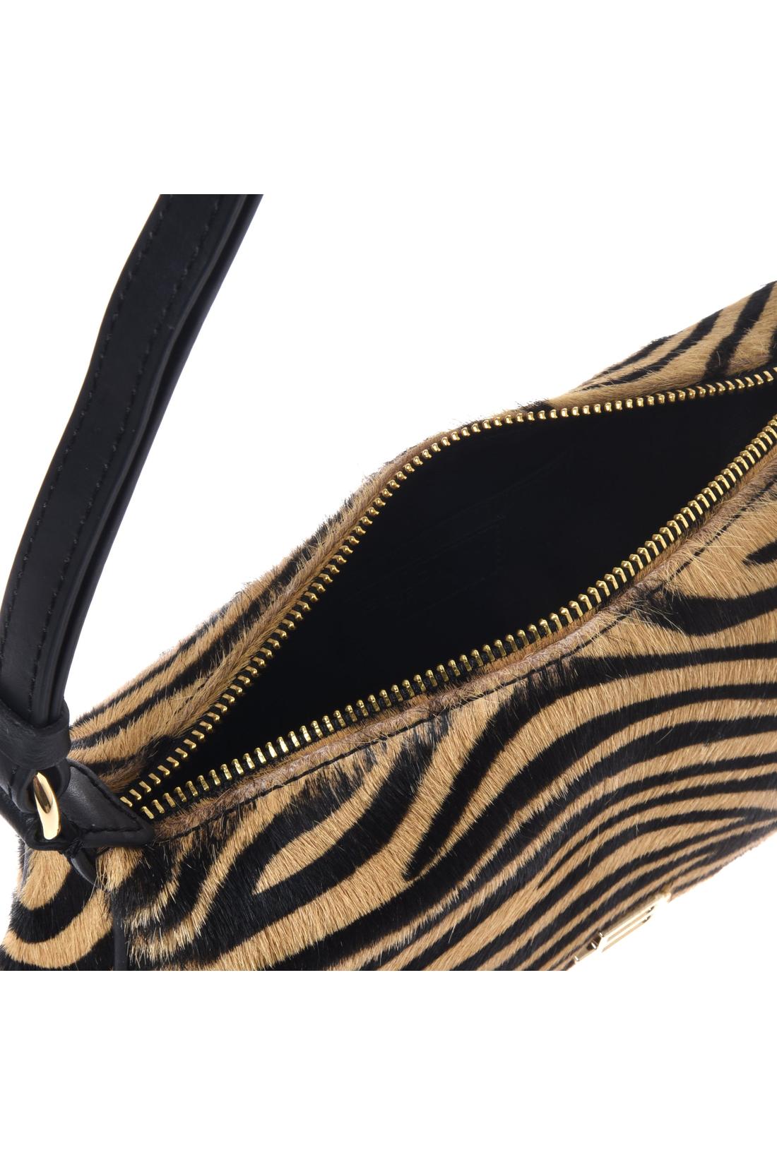 Shoulder bag in pony-effect leather with zebra print-Baldinini-OUTLET-ARCHIVIST-ARCHIVE-SALE