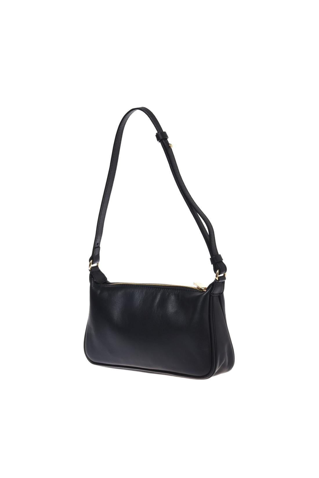 Black nappa leather shoulder bag
