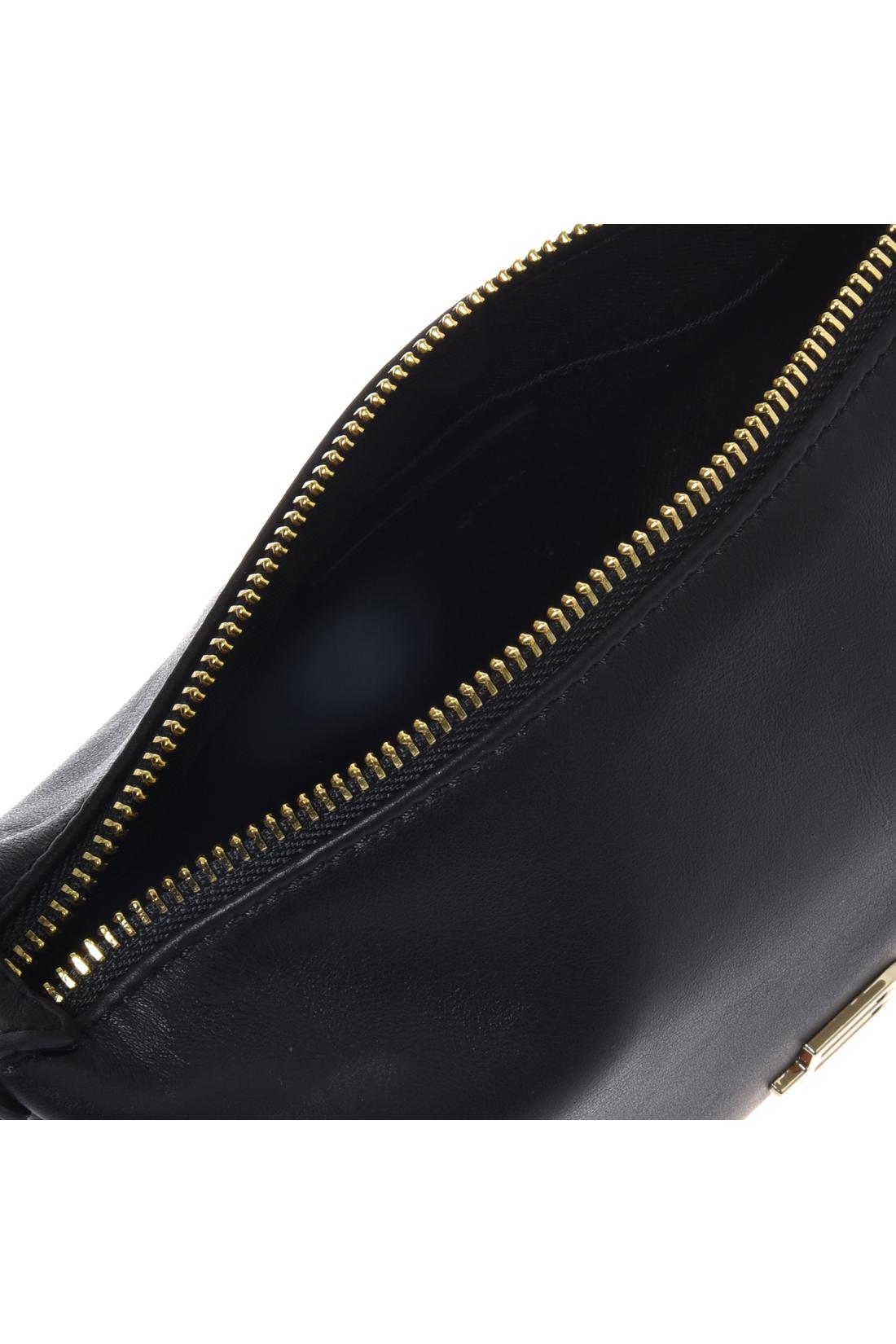 Black nappa leather shoulder bag
