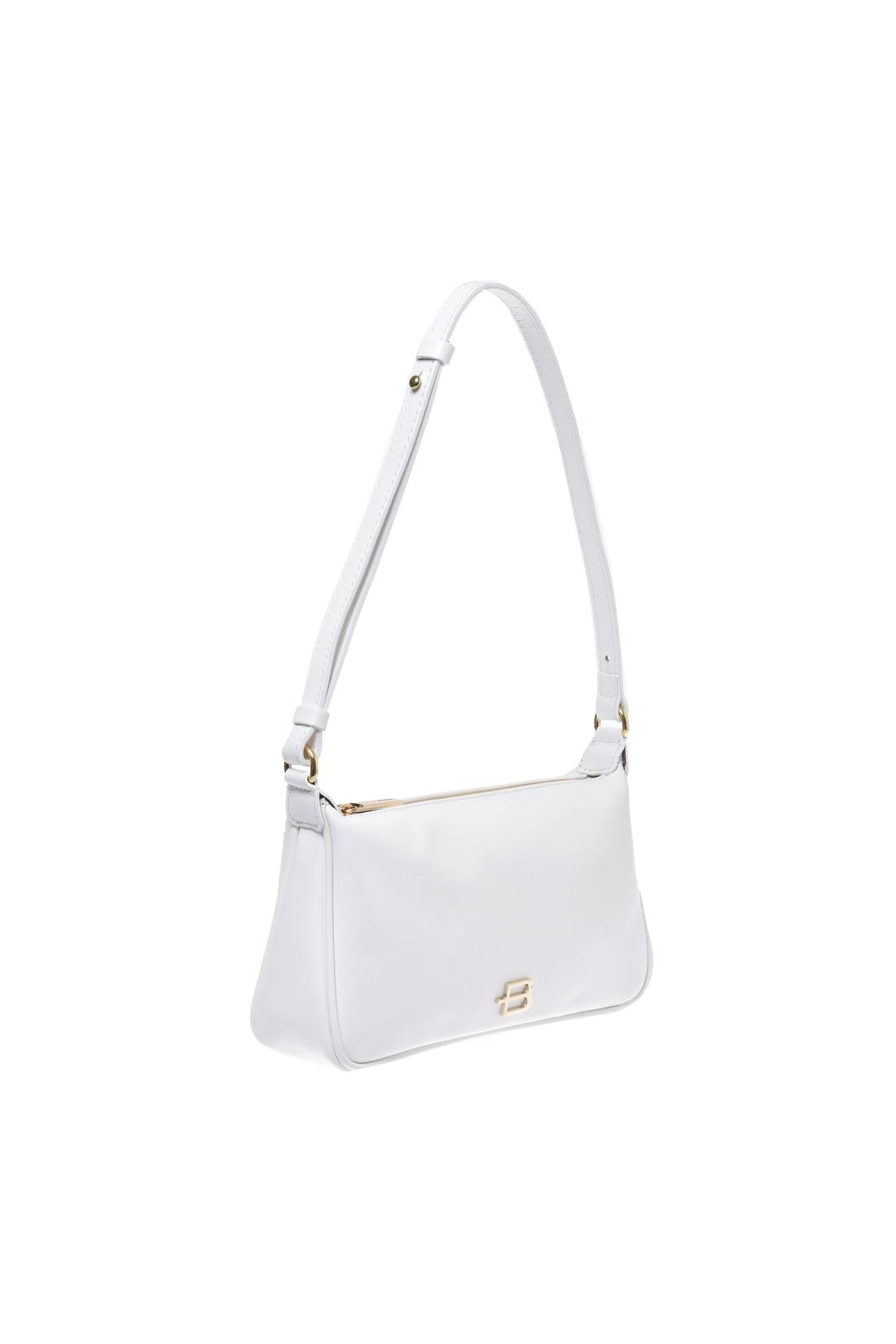 Black nappa leather shoulder white