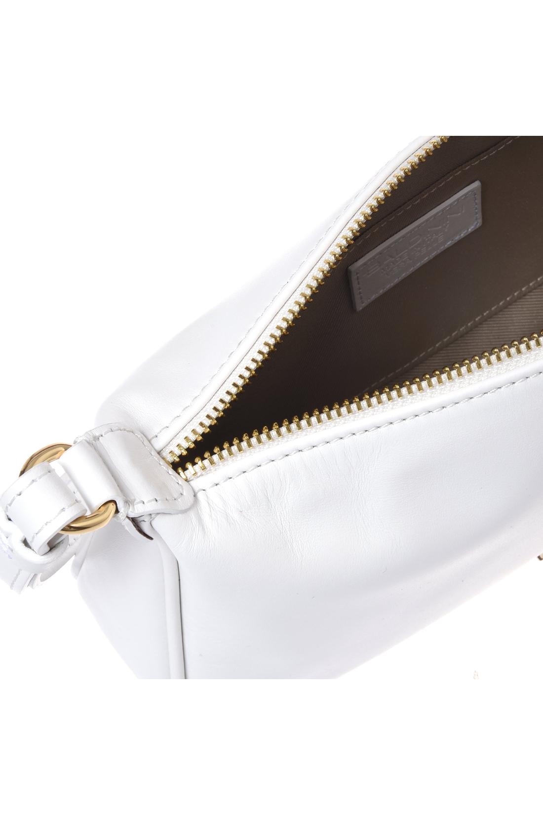 Black nappa leather shoulder white