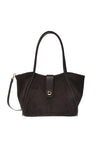 Baldinini-Dark brown suede leather shoulder bag-Accessories-Black-Deal-Outlet-by-ARCHIVIST
