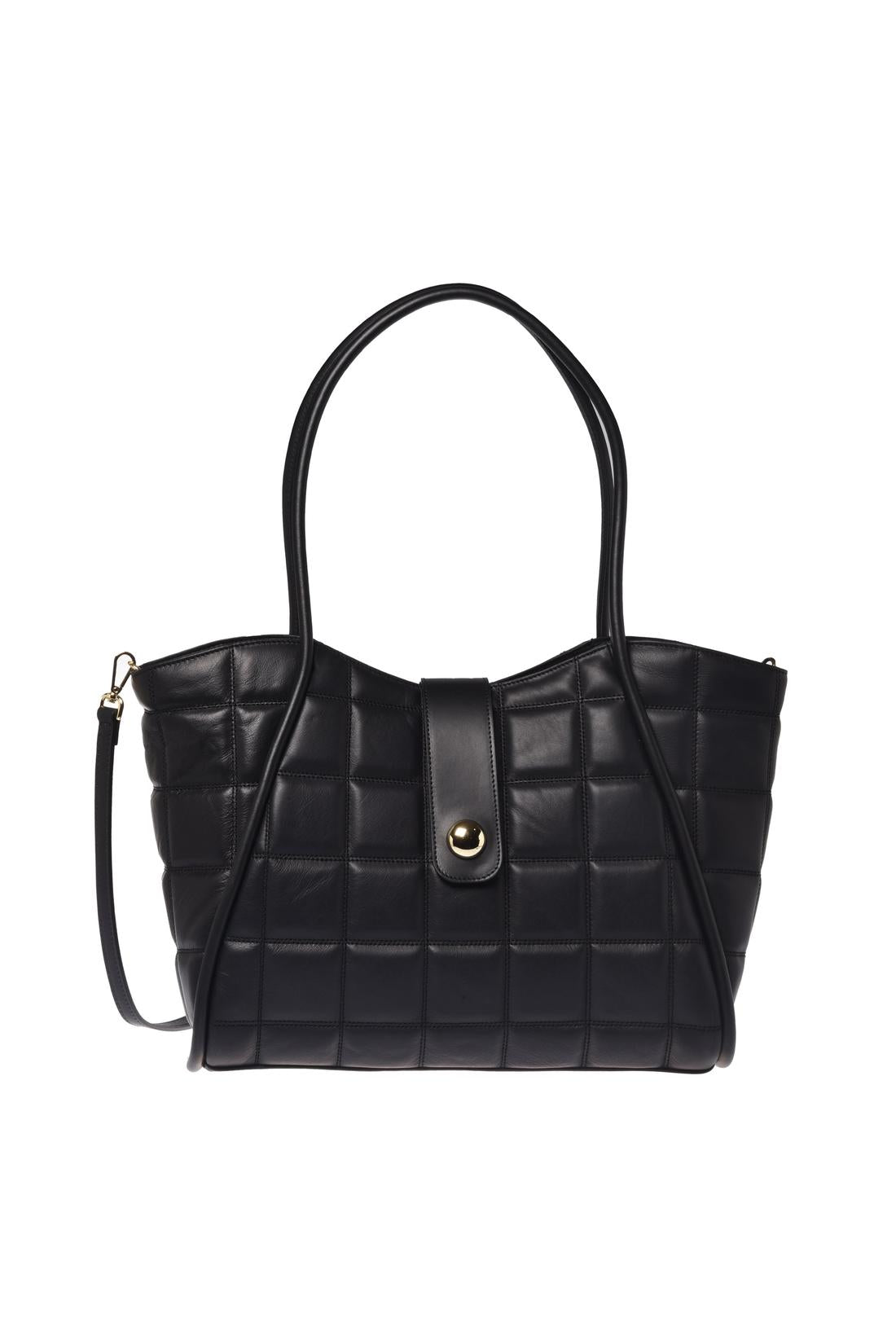 Baldinini-Shoulder bag in black quilted leather-Accessoires-Black-Deal-Outlet-by-ARCHIVIST
