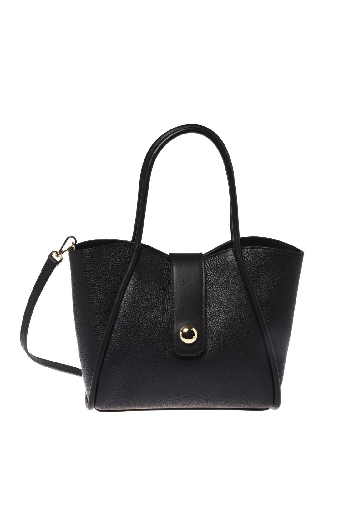 Baldinini-Shoulder bag in black tumbled leather-Accessories-Black-Deal-Outlet-by-ARCHIVIST