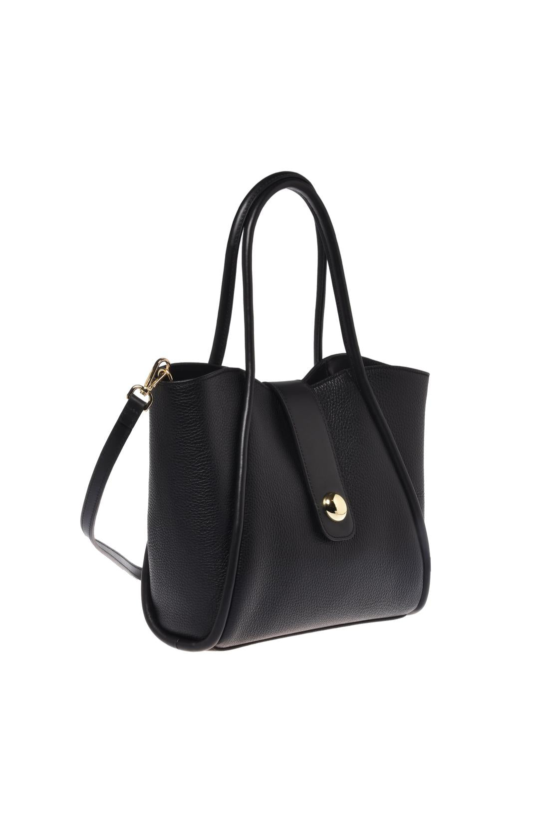 Baldinini-Shoulder bag in black tumbled leather-Accessories-Black-Deal-Outlet-by-ARCHIVIST