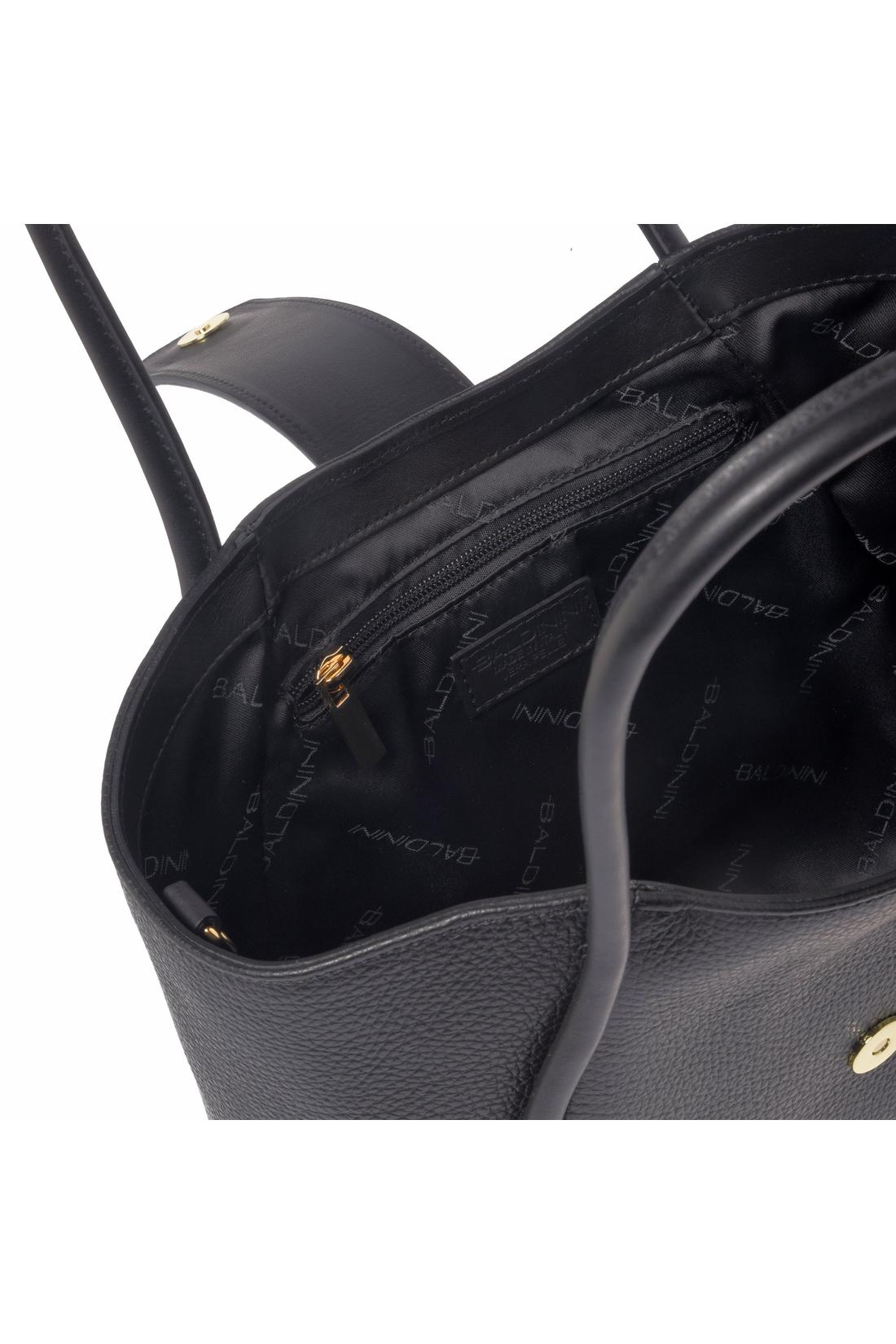 Baldinini-Shoulder bag in black tumbled leather-Accessories-Black-Deal-Outlet-by-ARCHIVIST