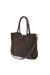 Baldinini-Dark brown suede leather shoulder bag-Accessories-Black-Deal-Outlet-by-ARCHIVIST
