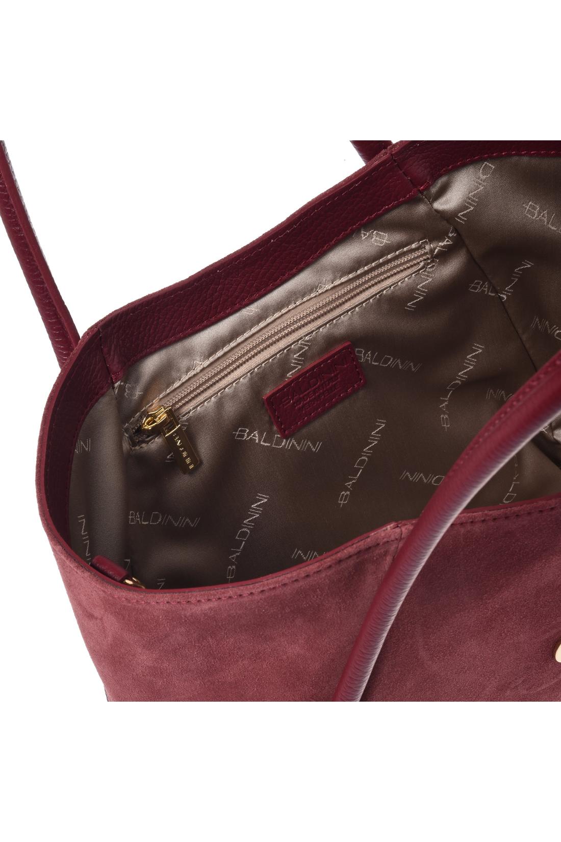 Baldinini-Burgundy suede leather shoulder bag-Accessories-Black-Deal-Outlet-by-ARCHIVIST