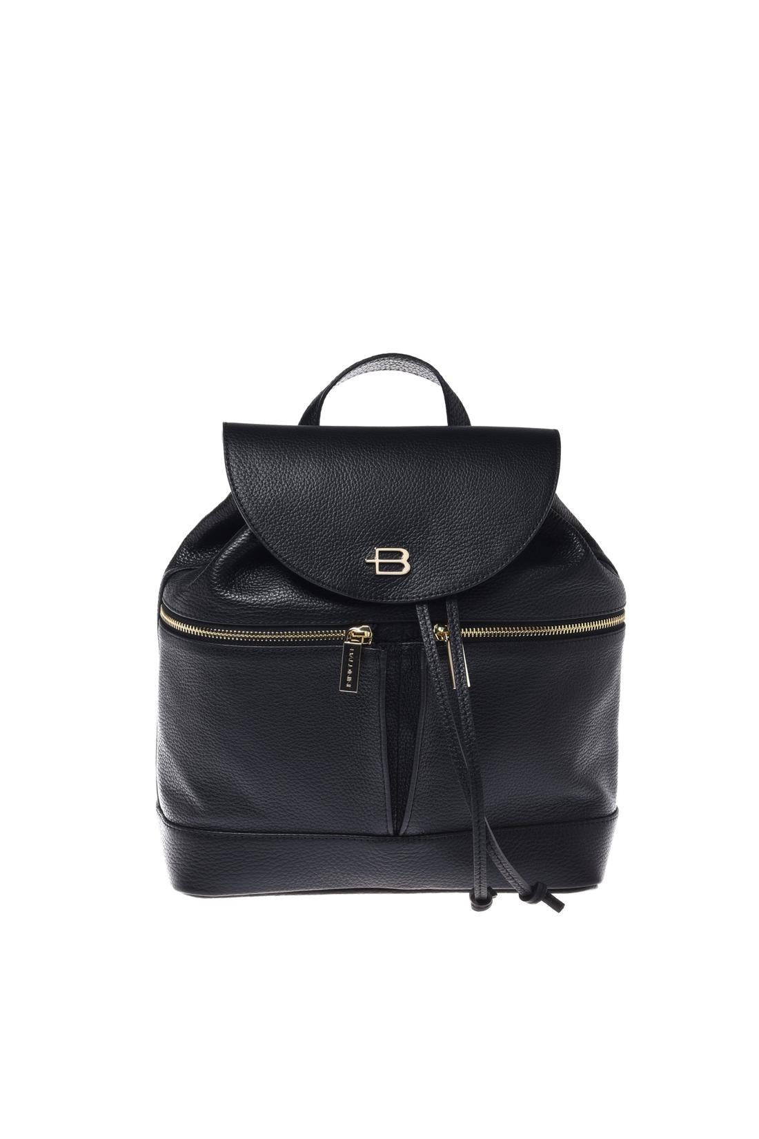 Backpack in tumbled leather black-Baldinini-OUTLET-NERO-ARCHIVIST-ARCHIVE-SALE