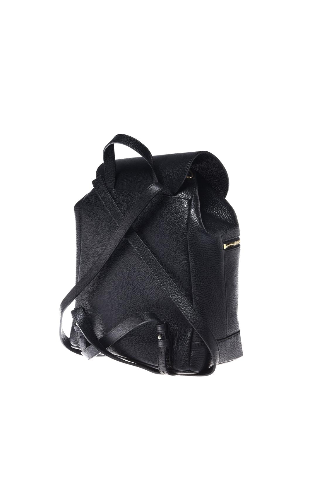 Backpack in tumbled leather black-Baldinini-OUTLET-ARCHIVIST-ARCHIVE-SALE