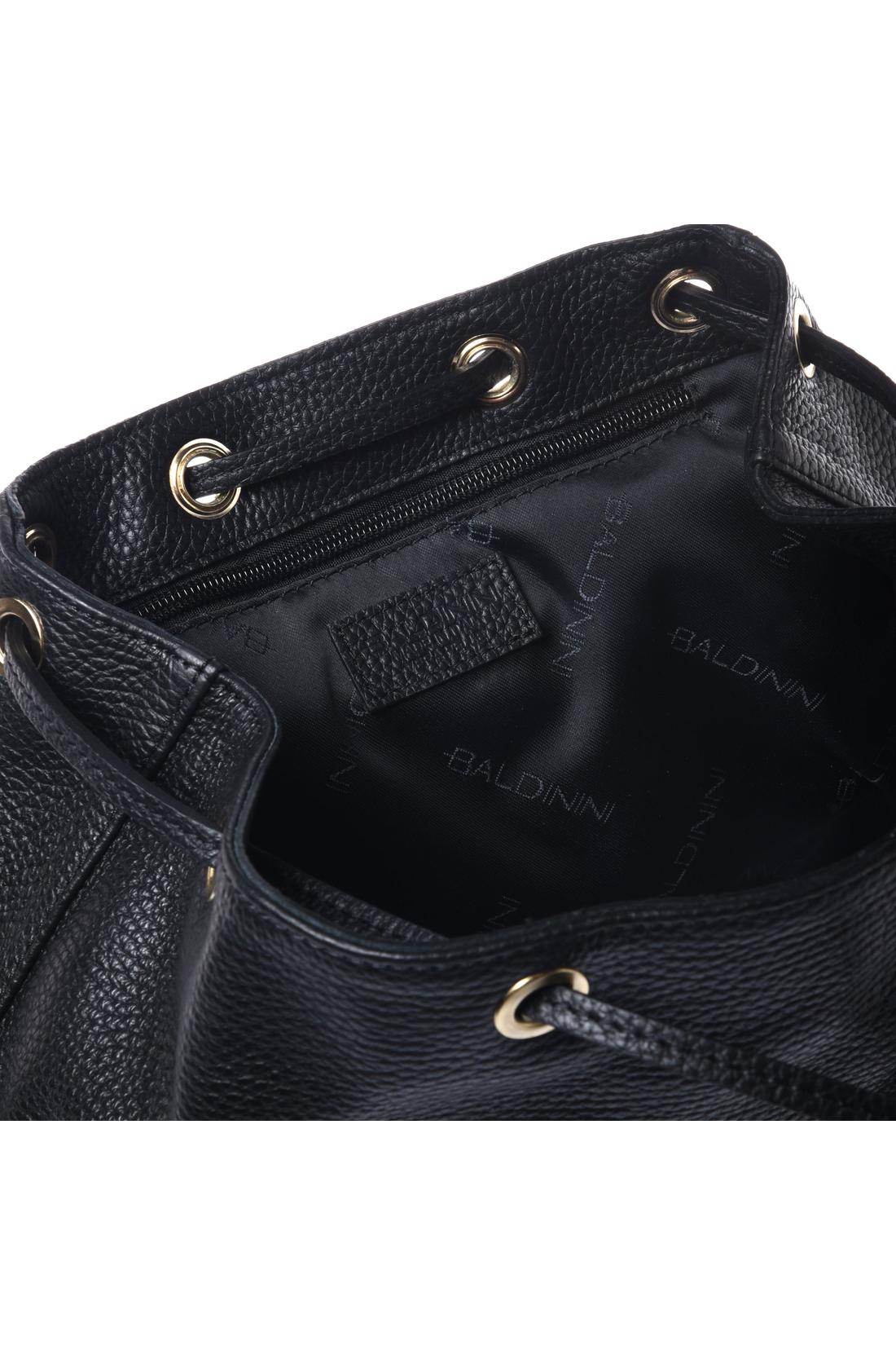 Backpack in tumbled leather black-Baldinini-OUTLET-ARCHIVIST-ARCHIVE-SALE