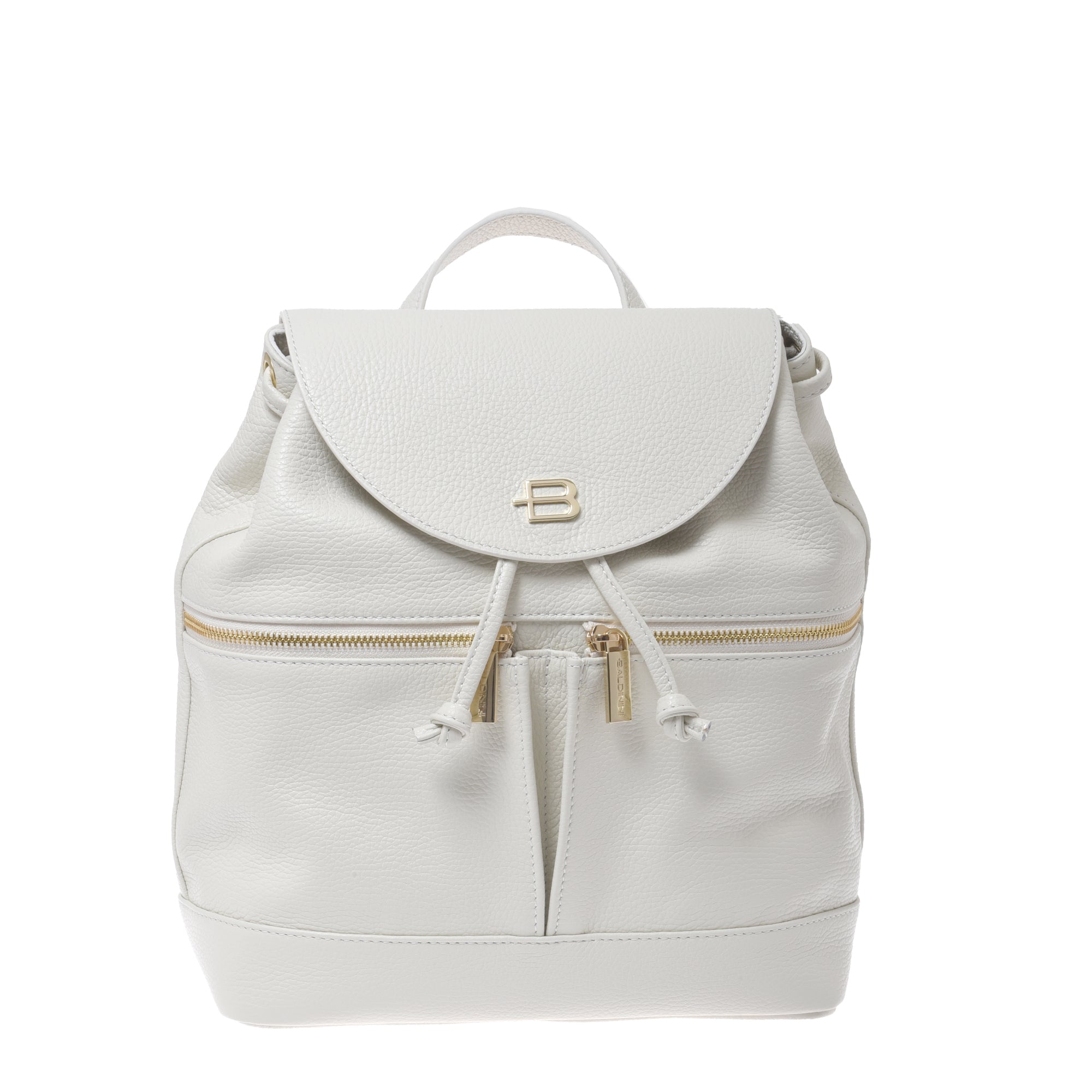 Backpack in white pebbled leather