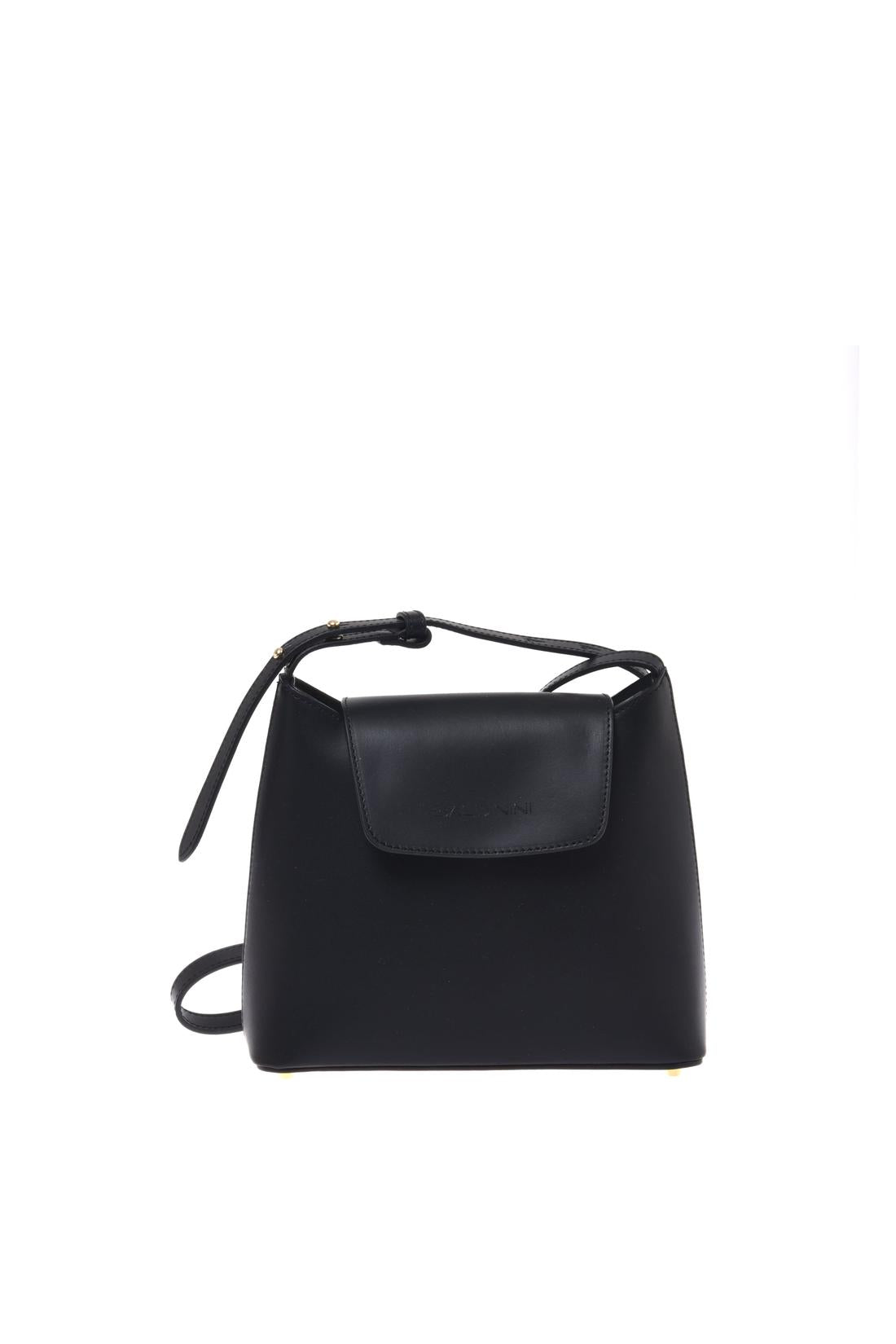 Black leather crossbody bag